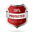100 protected shield vector icon