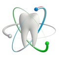 Protected tooth 3d icon isolated