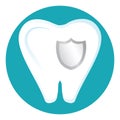 Protected tooth. Vector illustration decorative design