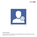 Protected user icon - Blue photo Frame Royalty Free Stock Photo