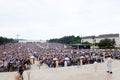 Catholic Pilgrims taking Sacred Host, Religion, Faith