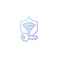 Protected wifi password gradient linear vector icon