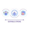 Protecting database in cloud loop concept icon Royalty Free Stock Photo