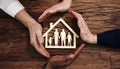 Protecting Family Paper Cut Out With Hands Royalty Free Stock Photo