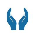Protecting hands vector icon