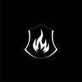 Protecting house from fire icon isolated on dark background Royalty Free Stock Photo