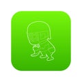 Protecting player icon green vector