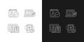 Protecting right to online privacy linear icons set for dark and light mode