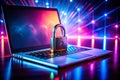 Protecting Your Digital World A LowLight Laptop Display Shows the Importance of Cybersecurity and Data Privacy Measures Royalty Free Stock Photo