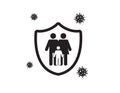 Family protective icon. Protect from COVID-19. Stop coronavirus spreading. Vector