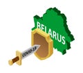 Protection of Belarus against coronavirus COVID-19. Coronavirus in the form of a sword attacks the country of Belarus, protected