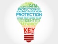 PROTECTION bulb word cloud Royalty Free Stock Photo