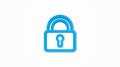 protection, closed lock, password, access realistic icon. 3d line vector illustration. Top view