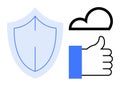Protection, Cloud Computing, and User Feedback Symbols for Security Concepts Royalty Free Stock Photo