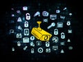 Protection concept: Cctv Camera on Digital Royalty Free Stock Photo