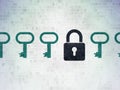 Protection concept: closed padlock icon on Digital Royalty Free Stock Photo