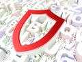Protection concept: Contoured Shield on alphabet Royalty Free Stock Photo