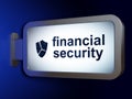 Protection concept: Financial Security and Broken Shield on billboard background Royalty Free Stock Photo