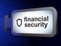Protection concept: Financial Security and Contoured Shield on billboard background Royalty Free Stock Photo