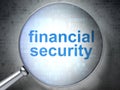 Protection concept: Financial Security with optical glass Royalty Free Stock Photo