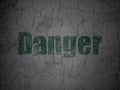 Protection concept: Danger on grunge wall background