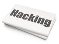 Protection concept: Hacking on Blank Newspaper background Royalty Free Stock Photo