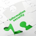 Protection concept: Information Security on puzzle background Royalty Free Stock Photo