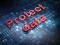 Protection concept: Red Protect Data on digital background Royalty Free Stock Photo