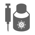 Protection, corona vaccine icon. Gray vector graphics Royalty Free Stock Photo