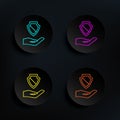 Protection dark badge color set icon. Simple thin line, outline vector of web icons for ui and ux, website or mobile application Royalty Free Stock Photo