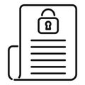 Protection data icon outline vector. Legal key process
