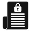 Protection data icon simple vector. Legal key process