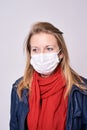 Protection from disease. Epidemic. Young girl Royalty Free Stock Photo