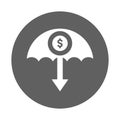 Protection, dollar, umbrella, safe icon. Gray vector graphics Royalty Free Stock Photo