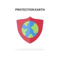 Protection Earth icon flat.