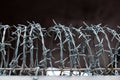 Protection Fence with Sharp Barbed Wire. Independence or freedom