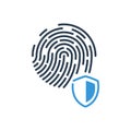 Protection and fingerprint icon. security vector isolated on white background Royalty Free Stock Photo