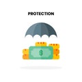 Protection flat icon. Royalty Free Stock Photo