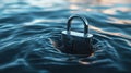 protection floating padlock Royalty Free Stock Photo