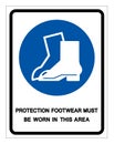 Protection Footwear Must Be Worn In This Area Symbol Sign ,Vector Illustration, Isolate On White Background Label. EPS10 Royalty Free Stock Photo
