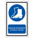 Protection Footwear Must Be Worn In This Area Symbol Sign ,Vector Illustration, Isolate On White Background Label. EPS10 Royalty Free Stock Photo