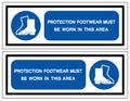 Protection Footwear Must Be Worn In This Area Symbol Sign ,Vector Illustration, Isolate On White Background Label. EPS10 Royalty Free Stock Photo