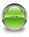 Protection glossy green round button Royalty Free Stock Photo