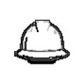 protection helmet builder game pixel art vector illustration Royalty Free Stock Photo