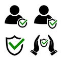 Protection icon set. User profile security symbol. Royalty Free Stock Photo