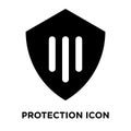 Protection icon vector isolated on white background, logo concept of Protection sign on transparent background, black filled Royalty Free Stock Photo
