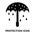 Protection icon vector isolated on white background, logo concept of Protection sign on transparent background, black filled Royalty Free Stock Photo