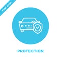 protection icon vector. Thin line protection outline icon vector illustration.protection symbol for use on web and mobile apps, Royalty Free Stock Photo