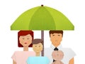 Protection insurance of family social concept illustration