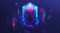protection isometric style shield elevation Royalty Free Stock Photo